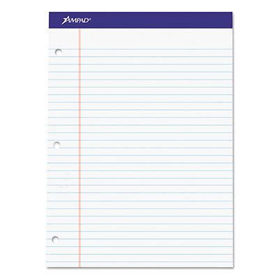 Double Sheets Pad, Legal/Wide, 8 1/2 x 11 3/4, White, 100 Sheets, Sold as 1 Pad