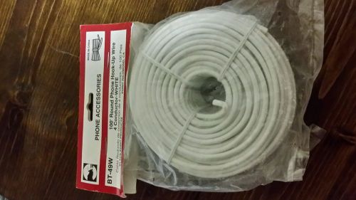 100&#039; Round Phone Hook-Up Wire 4 Conductor WHITE, NEW!