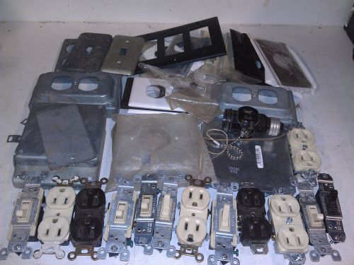 BARGAIN LOT!! HUGE Lot of Switches Outlets and Covers Steel and Plastic BL5