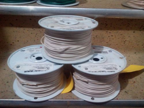 3 rolls 500 foot 1015/1230 18b19-9 white mtw/awm industrial electric wire 600v