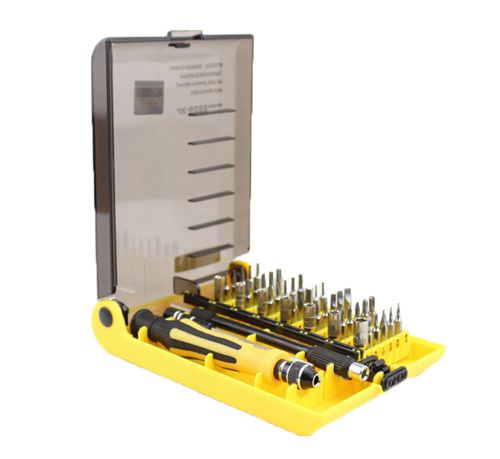 45 Pieces Mini Precision Screwdriver Set With Case With Handle(Yellow)