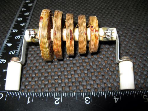 6.75mh rf pi choke from a broadcast transmitter amplifier w/ standoff insulators for sale