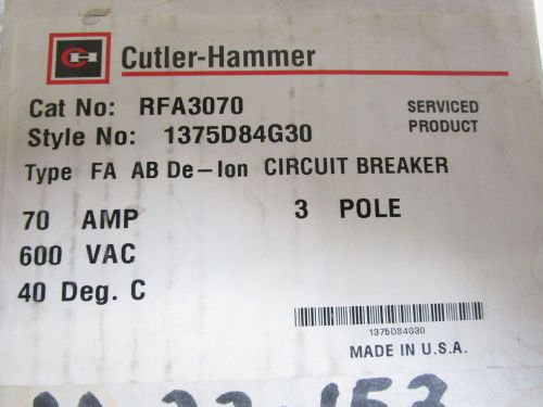 CUTLER-HAMMER 70AMPS CIRCUIT BREAKER RFA3070 *NEW IN BOX*