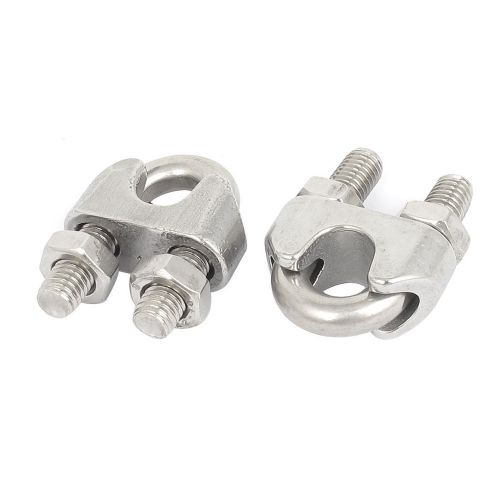 10mm 3/8&#034; Stainless Steel Wire Rope Cable Clamp Clips 2pcs
