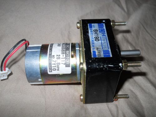 New japan servo dme38s6h-117 24 vdc motor w/ 6h180 gearbox, 1-1/2&#034; dia, 2-leads for sale