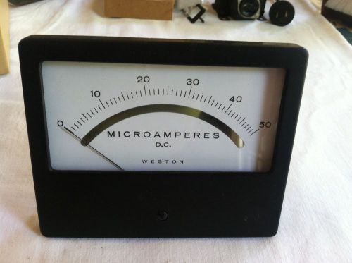 Weston 0-50 microameres dc panel meter for sale