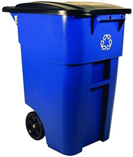 Rubbermaid Commercial FG9W2773BLUE BRUTE Heavy-Duty Rollout Waste/Utility With