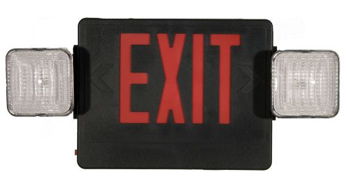 Combo LED and Exit / Emergency Light in Red LED and Black Housing