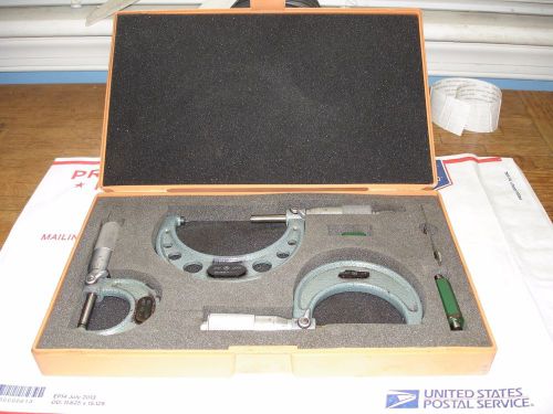 Used set of mitutoyo 103-922  0-3&#034; od micrometers for sale