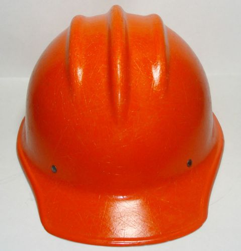 Vintage orange bullard 502 fiberglass hard hat ironworker for sale