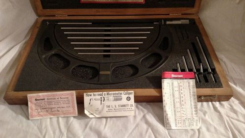 Starrett no. 224 6&#034;-12&#034; Anvil Micrometer Caliper Set w/wood case
