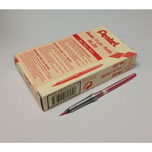 Pentel MLJ20 Stylo Tradio Fountain Pen Refill Bulk Pack (12pcs) - Red Ink