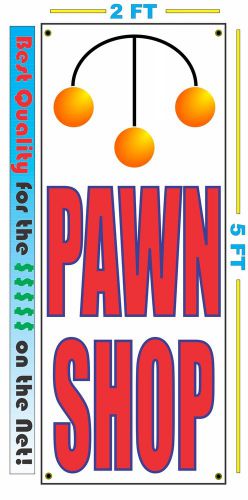 lOT OF 2 PAWN SHOP w Symbol VERTICAL Banner Sign NEW LARGER Size Best Quality