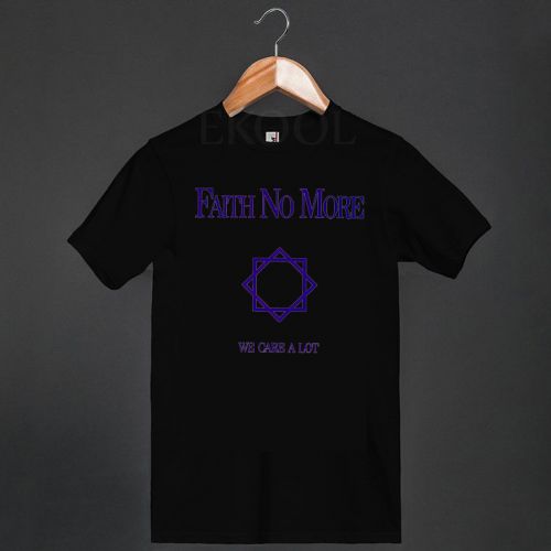 Faith No More We Care A Lot Logo Black T-Shirt Rock Mike Patton Mr