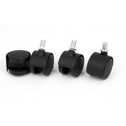 10mm threaded stem 1.5 inch dia dual wheel table chair swivel caster 4pcs for sale