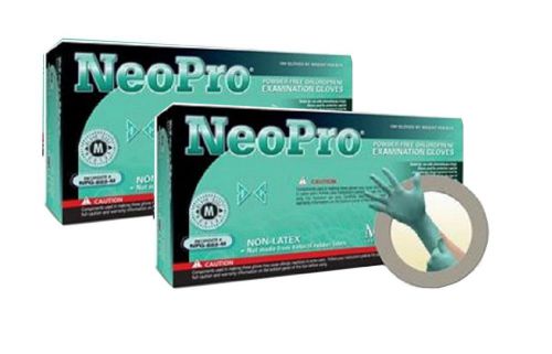 Microflex neopro 2 boxes 100 gloves x small npg-888-xs green chemical resistant for sale