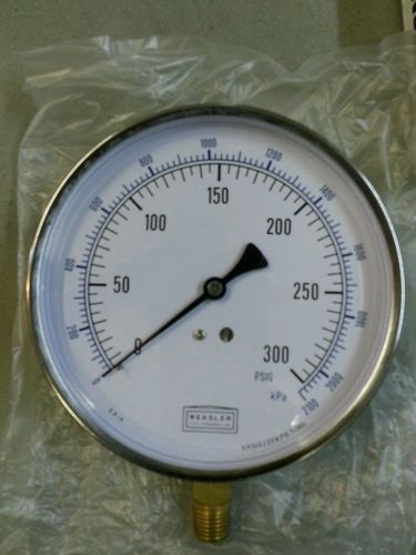 Weksler pressure gauge 4.5&#034; 100 psi 1/4&#034; npt, stainless steel for sale