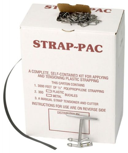 Pac strapping sp-w 3000&#039; length x 1/2&#034; wide 300 wire buckles &amp; tool plastic s... for sale