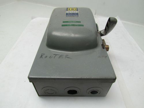 Square d h362 ser a1 60amp 3ph 600vac safety switch disconnect fused for sale