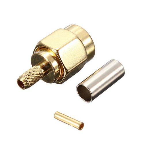 5pcs brass sma male plug center crimp rg174 lmr100 cable rf adapter connector for sale