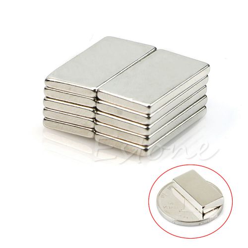 10 x Super Strong Block Fridge Magnets Rare Earth Neodymium 20 x 10 x 2MM N35