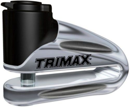 Trimax t665lc hardened metal disc lock - chrome 10mm pin (long throat) with p... for sale