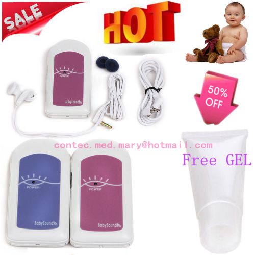 FDA Pocket Fetal doppler prenatal heat monitor Free Gel+Headset Baby Sound A,HOT
