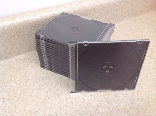 Lot of 20 Slim CD Jewel Cases Black New Cases