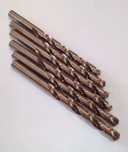 Qty 6 - chicago-latrobe 21/64 jobber length cobalt drill bit, split point, 47721 for sale