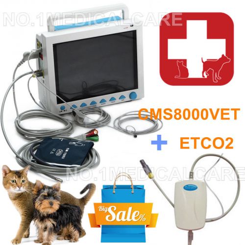 CONTEC Brand New Veterinary Portable Patient Monitor CMS8000VET, ETCO2 Module