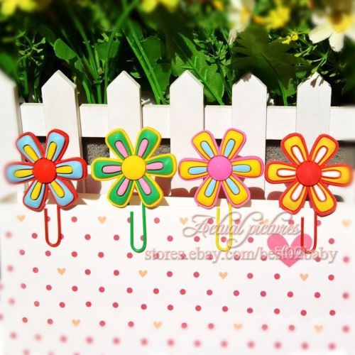 Big Flowers 8pcs Bookmarks Cartoon Paper Clips Office School Supplies kid Gifts