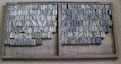 1920s Wooden Letterpress Type, 142 Pieces, Unusual Font, Complete?