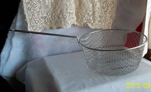 NEW WIRE DEEP FRY BASKET LONG HANDLE HANGER BRACKET SHINY CHROME FINISH COOKING