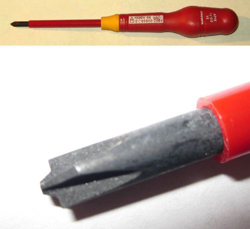 Insulated electrical slotted phillips #1 screwdriver, contractors, cabinet, apyb for sale