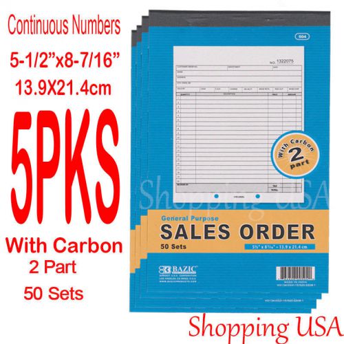 5X Carbon Sales Order Book Receipt Form Invoice 2 Part 50 Set Continuous No. new