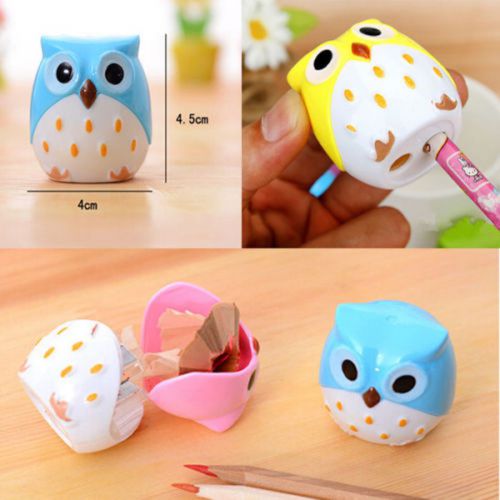 1X Mini Cartoon Cute Owl Pattern Pencil Sharpener School Office Kid&#039;s Favorite