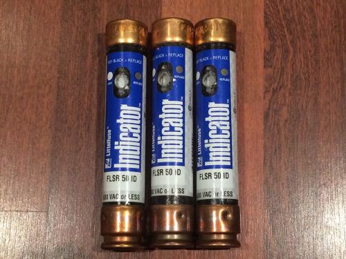 Lot of (3) Littelfuse Indicator FLSR 50 ID Dual Element Time Delay 600Vac