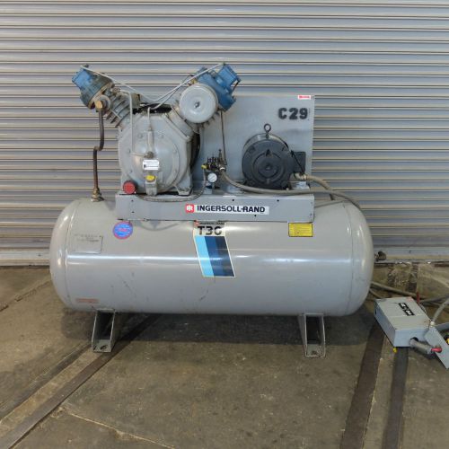 10 hp ingersoll rand 2 stage air compressor, model t - 30,  120 gal tank for sale