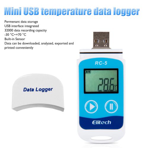 USB mini Temperature Data Logger Waterproof MAX/MIN 32000 points for Warehousing