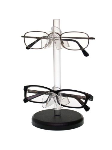 Vertical Acrylic Sunglasses &amp; Eyeglasses Display/Holder - Black Base- 2 Tier
