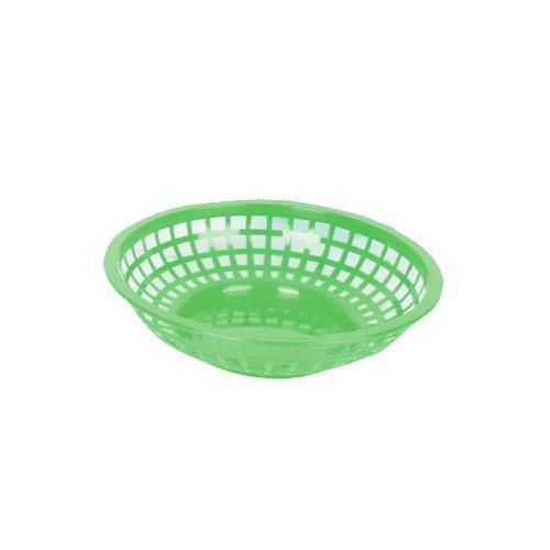New Green Polycarbonate Round Basket, Fast Food 8&#034;W Thunder Group
