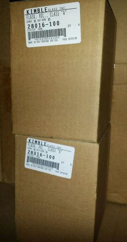 2 cases of kimax / kimble model: 28016  ray-sorb 100 ml volumetric flask class a for sale