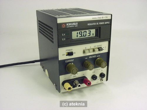 Kikusui PAB 18-1A Digital Regulated DC Bench Power Supply  0 to 18 V @ 1 Amp
