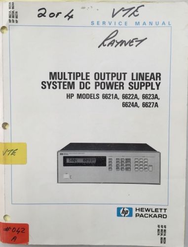 HP 6621A 6622A 6623A 6624 6627A DC Power Supplies Service Manual P/N 5957-6379