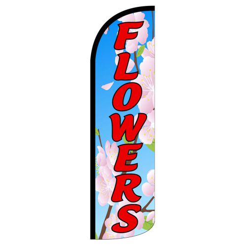 Flowers Extra Wide Windless Swooper Flag Jumbo Sign Banner Made in USA