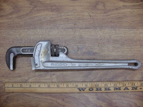 Old Used Tools,Ridgid 814  Heavy Duty Aluminum Body 14&#034; Pipe Wrench,Excellent