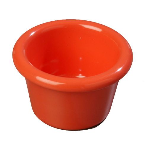 Carlisle S27552 1.5 Oz. Sunset Orange Smooth Melamine Ramekin - Dozen