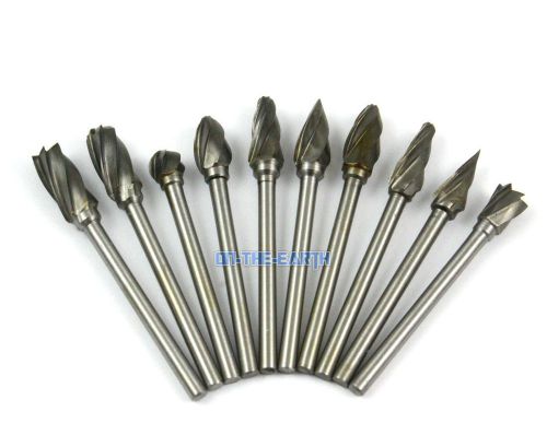 1 Set 10 Pieces 3mm Shank Tungsten Carbide Burr Rotary Cutter File Single Cut