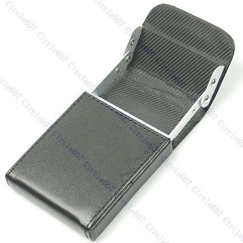 Free Shipping Black Upright Leather Name Credit Business Card Case Holder