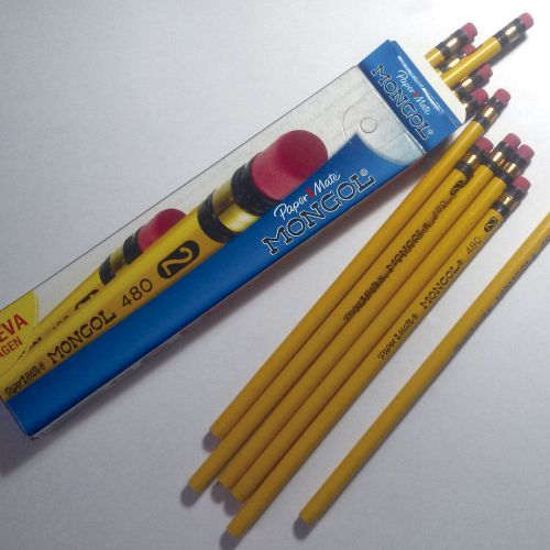 72 Pencils - 6 Boxes of 12 Pencils &#034;Paper Mate Mongol 480 Number 2 &#034;